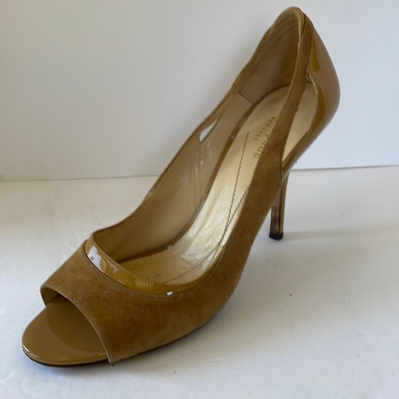 Kate Spade Carmen Peep Toe Suede Leather Pumps - Picture 1 of 9